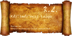 Kálmánczi Lajos névjegykártya