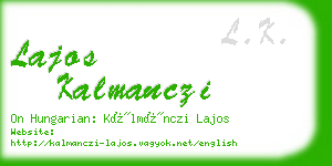 lajos kalmanczi business card